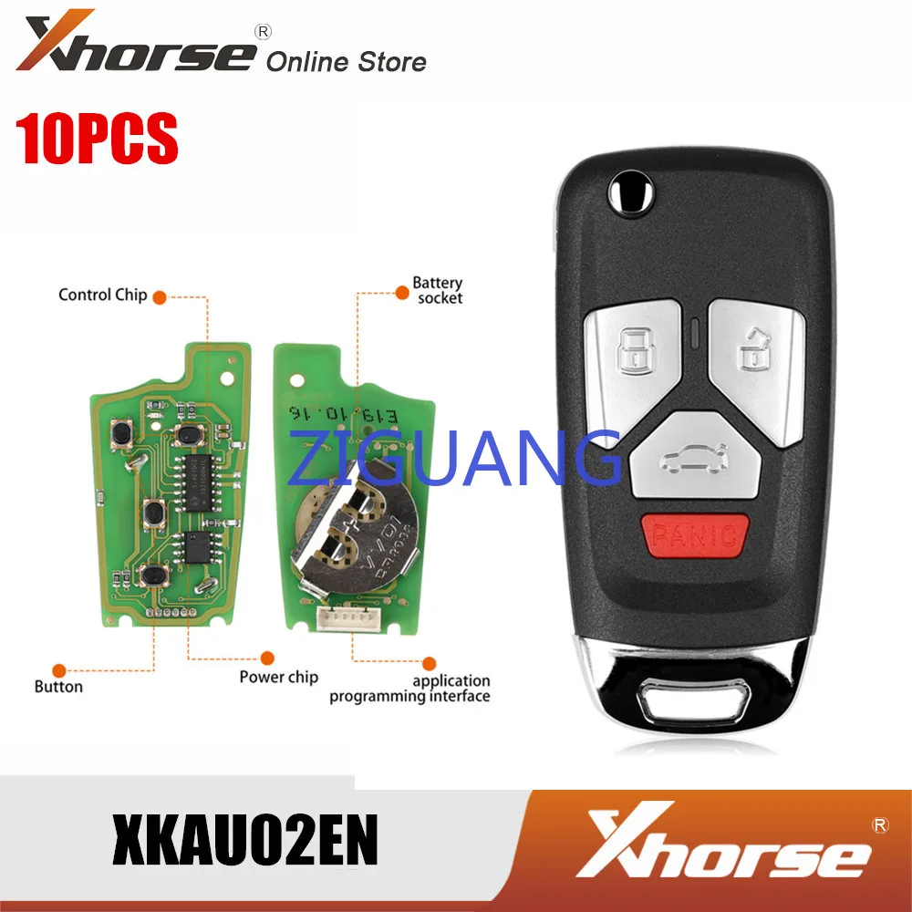 

Xhorse XKAU02EN Wire Remote Filp Key for Audi Type 3+Panic 10pcs/Lot VVDI XKAU02EN Xhorse Key Free Ship