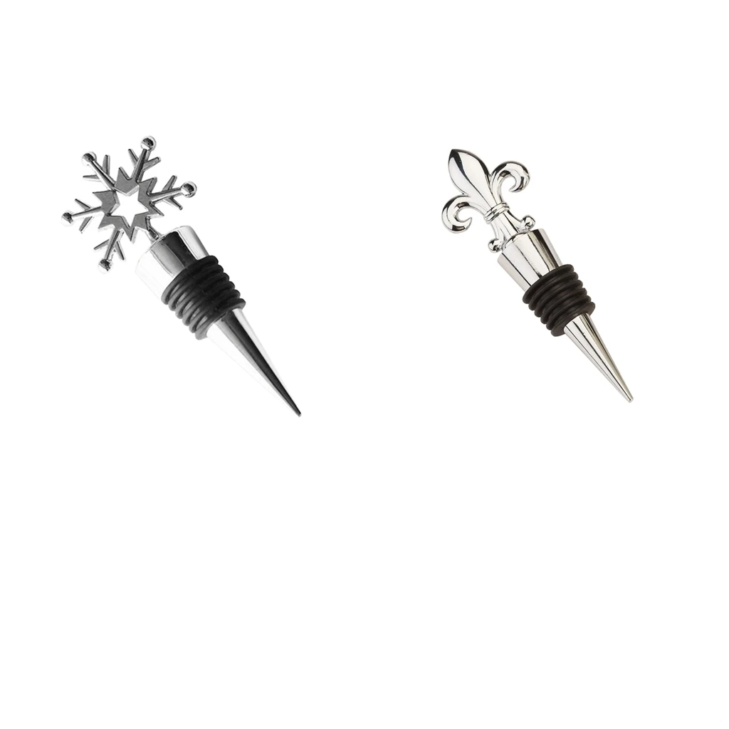 

Wine Stoppers, Premium Alloy Reusable Wine Bottle Stopper and Beverage Bottle Stoppers with Flower Handle, Silver