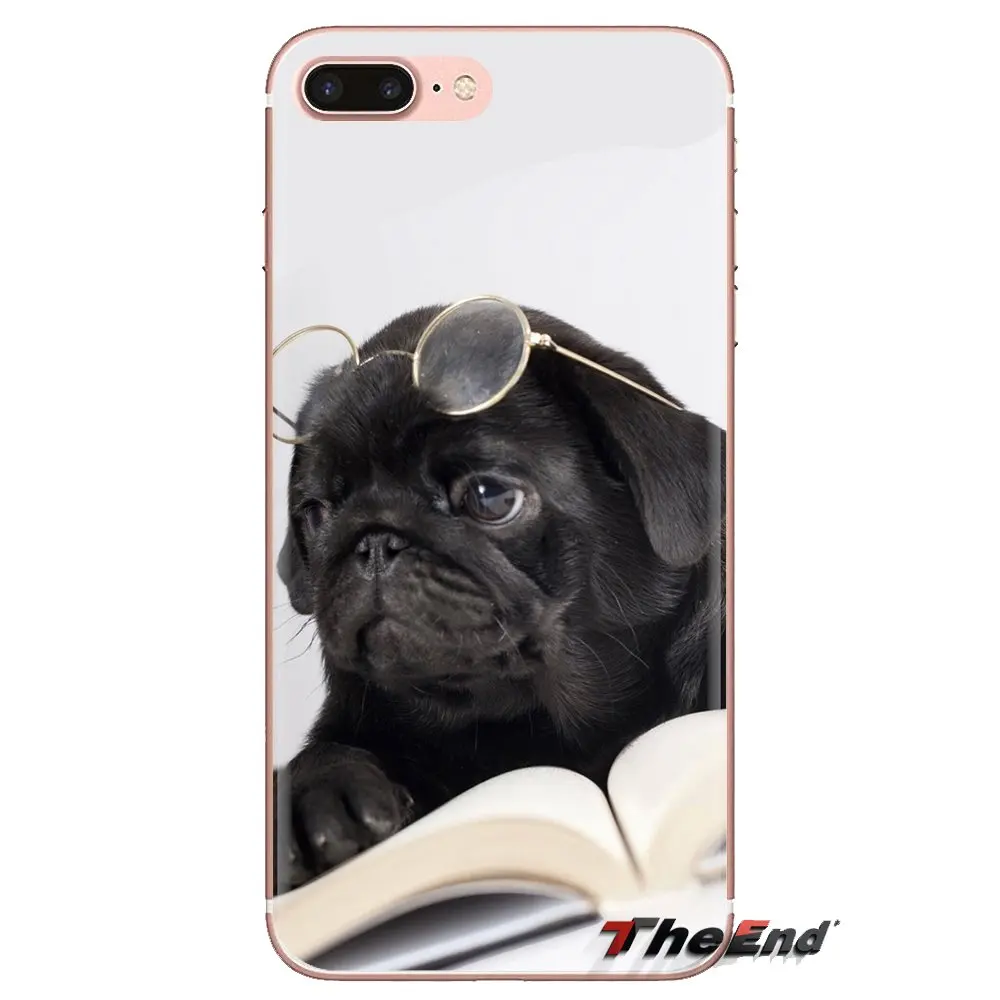Милая собака мопс HD обои ТПУ чехол для iPhone XS Max XR X 4 4S 5 5S 5C SE 6 6S 7 8 плюс samsung Galaxy J1 J3 J5 J7