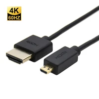 qywo micro hdmi compatible to hdmi compatible 2 0 4k60hz 3d cable for gopro sony camera tablet laptop projector 0 3m 0 6m 1m
