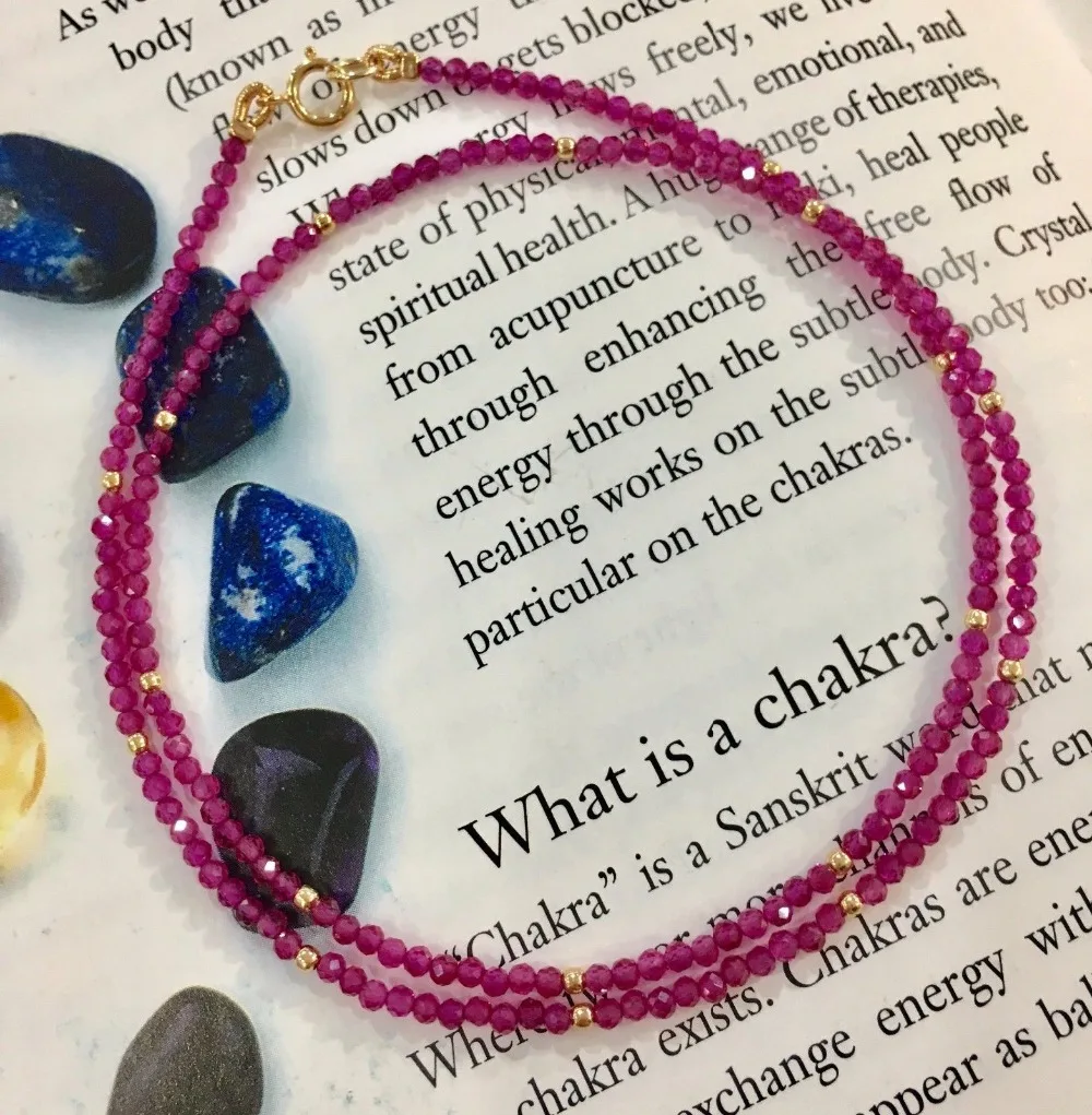 

Natural Stone Reemades Rubys 2mm Faceted Bead 925 Sterling Silver Choker Necklace