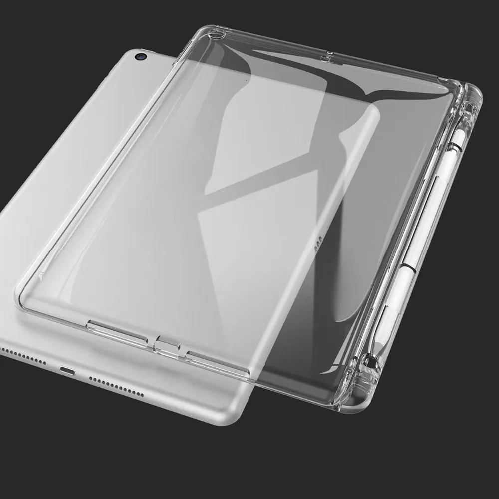 Для iPad 7th Gen Прозрачный чехол с карандашом, ТПУ защитный чехол, противоударный чехол для планшета, чехол для планшета, подставка для планшета