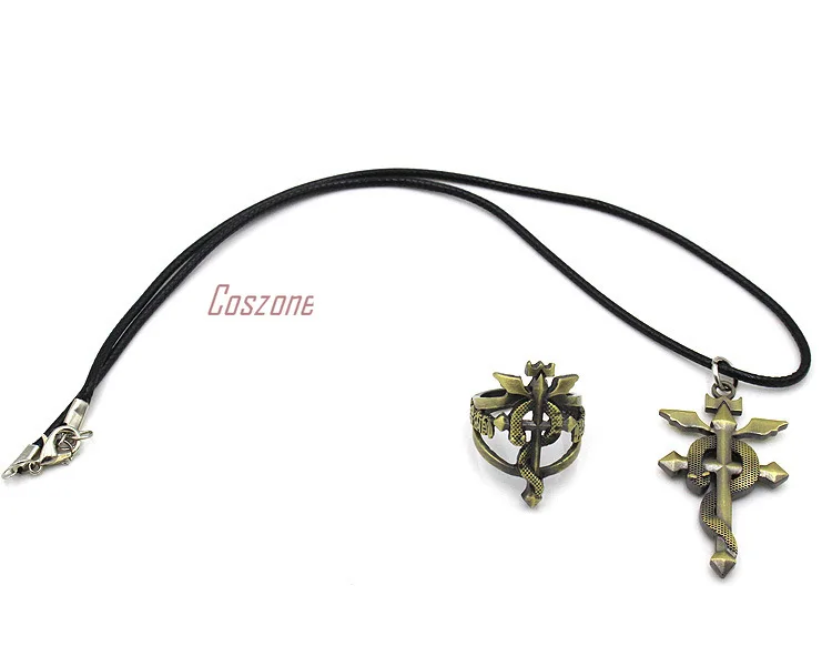 Комплект из колье и кольца в стиле аниме цельнометаллический Алхимик для косплея