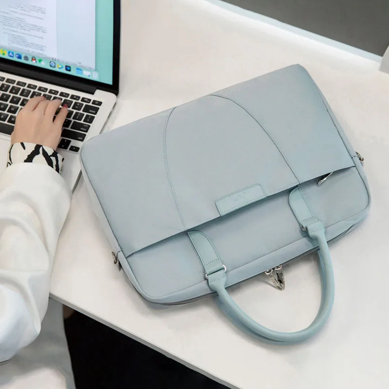 Waterproof Shockproof Briefcases Women Document Workbag Travel Material Laptop Protection Handbag Weekend Shoulder Bag Accessory