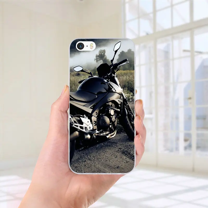 Picture 3 Мягкие силиконовые чехлы из ТПУ для телефонов iPhone X XR XS Max 8 7 6S 6 Plus 5 5S SE 5C 4S 4 Shell классический мотоцикл дизайн - Цвет: Picture 3