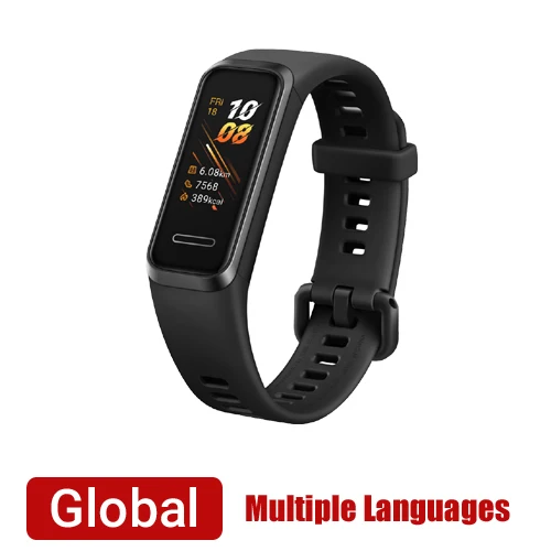 Black Смарт-часы huawei Band 4, глобальная версия, Смарт-часы, пульсометр, монитор здоровья, новые часы с usb-разъемом, зарядка, защита от воды - Цвет: Black