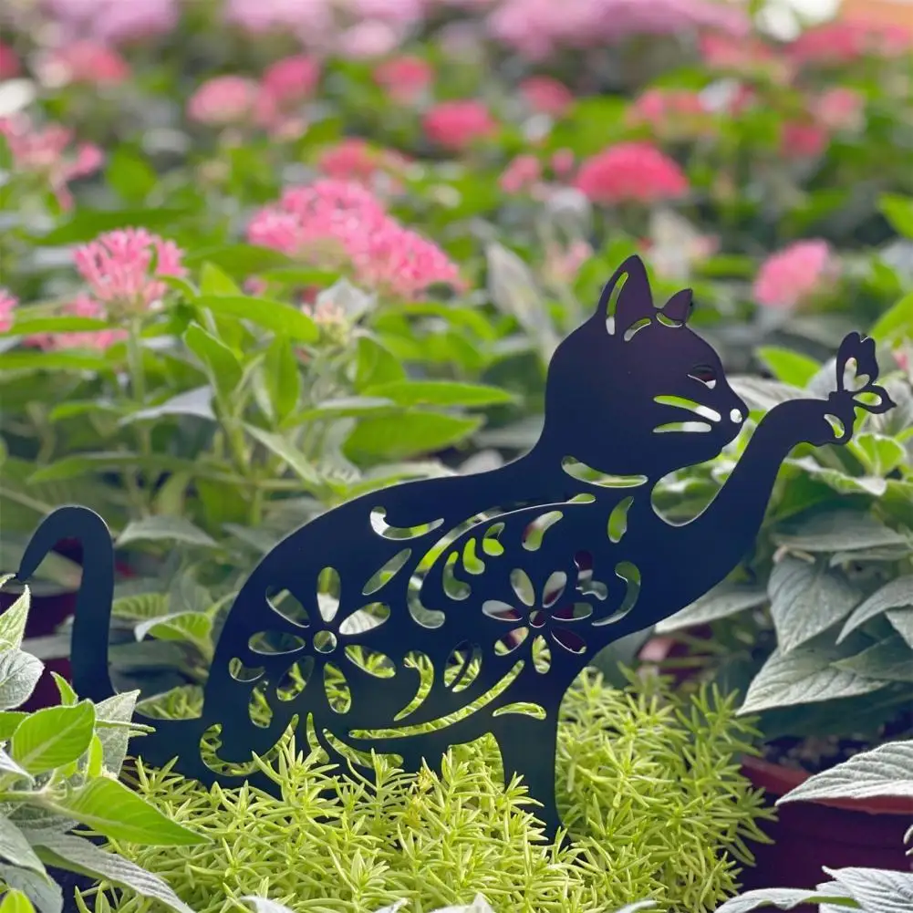 

Очаровательная стойка в форме черного кота, Декор, яркая эстетика, акриловая стойка для сада