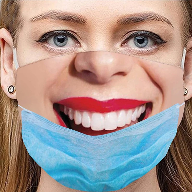 

Male Women 3D Funny Printing Printed Pollution Spatter Face 1PC Masks Shield Mascarillas Reutilizables Mouth Mask Fashion