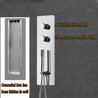Bluetooth Music Nozzel Light LED Ceiling Shower Head Concealed Thermostatic Shower Set Panel Faucet Mixer Shower Speaker System