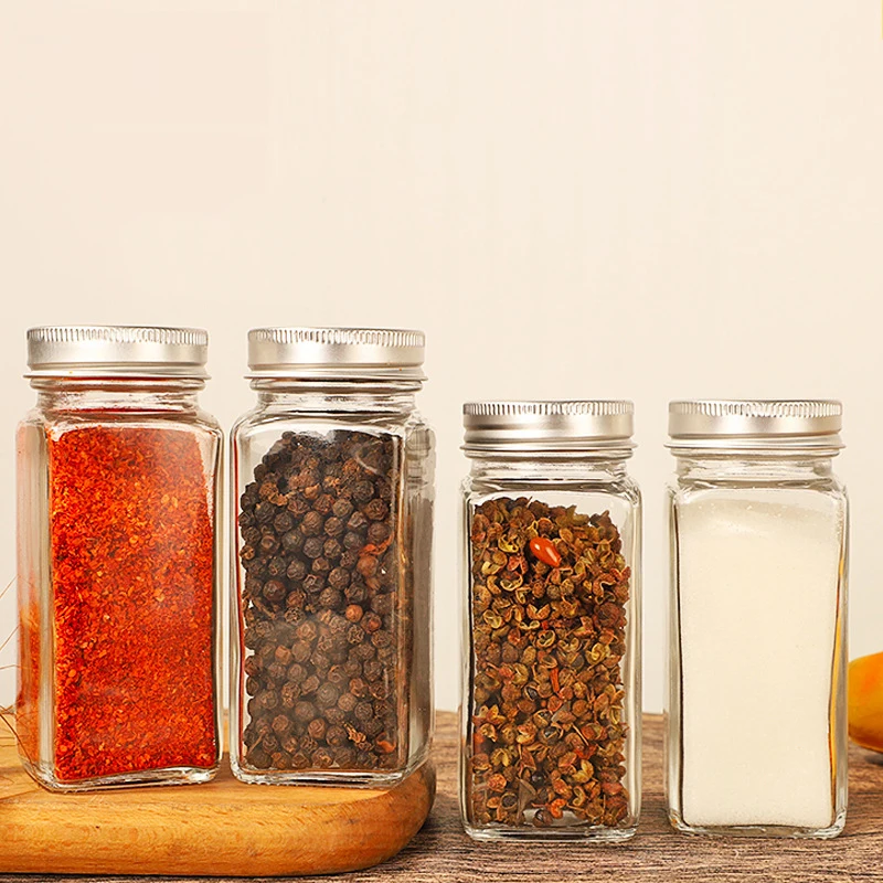 

6PCS 3.38oz Spice Salt Pepper Shakers Black Seasoning Jar Can Pepper Bottle Barbecue Condiment Kitchen Gadget Tool