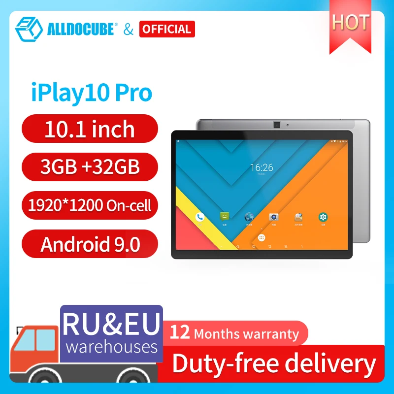 Планшет Alldocube 10 1 &quotс четырехъядерным процессором MT8163 ОЗУ 3 ГБ ПЗУ 32 9 0x1920 Android 1200