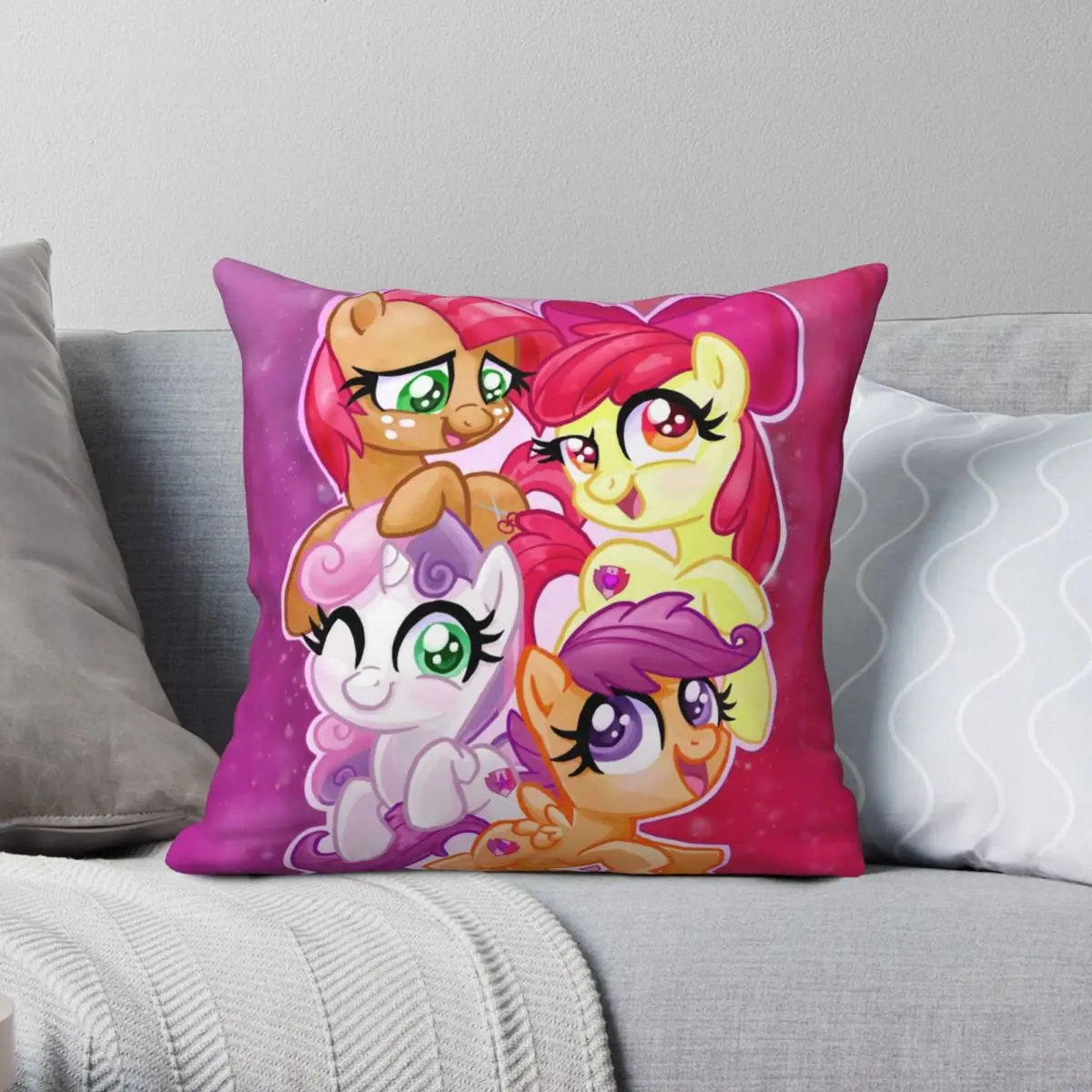 

Чехол для подушки Cutie Mark Crusaders из полиэстера и льна