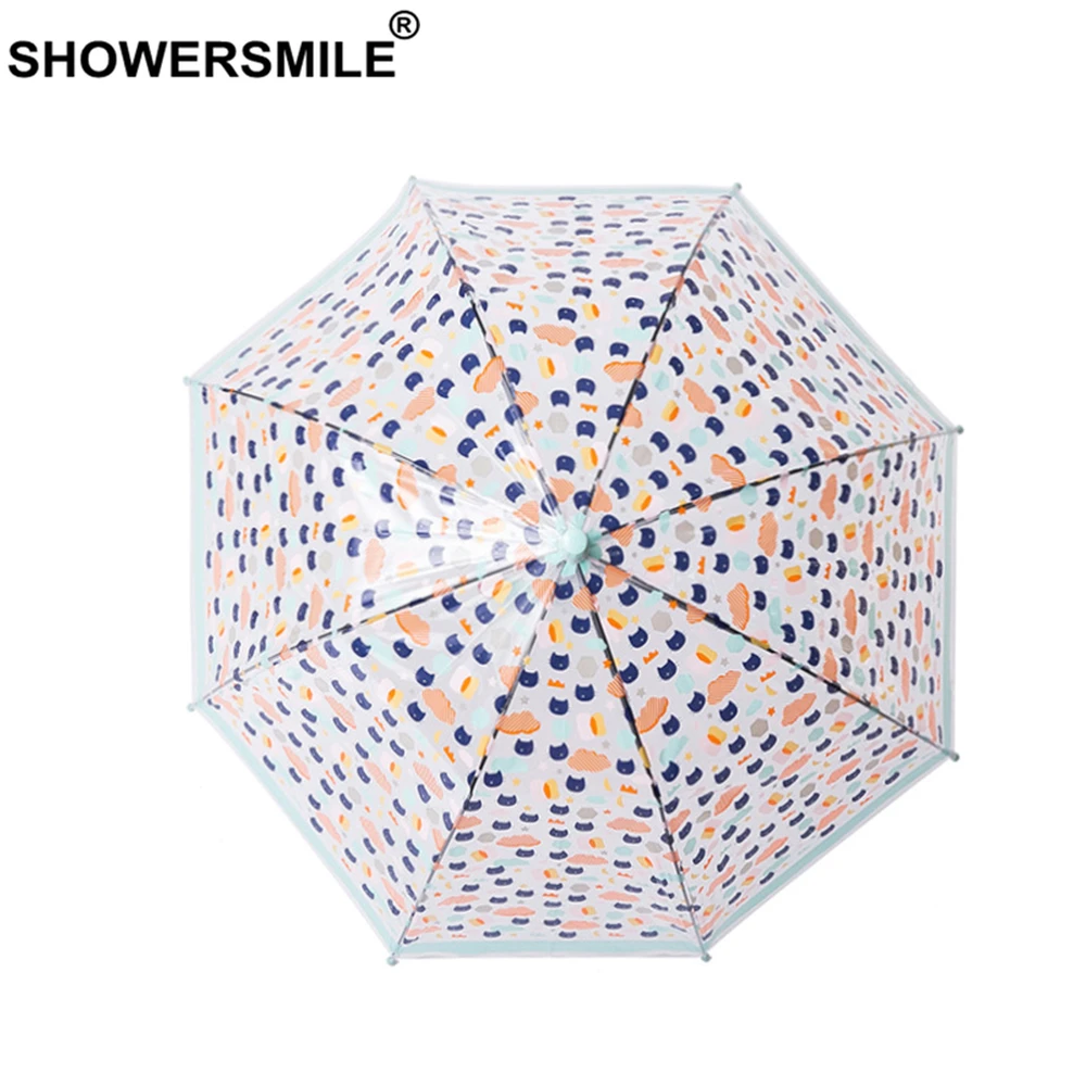 SHOWERSMILE Детский прозрачный зонт слон Аполлон Зонт от дождя Дети мультфильм желтый длинная ручка Guarda Chuva