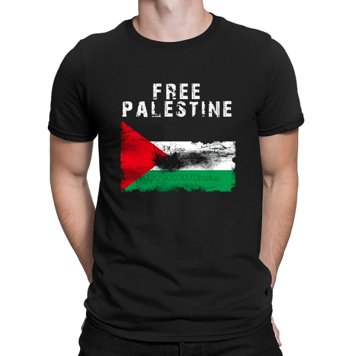 

Free Palestine Tshirts Pictures Knitted Comical Costume Men Tshirt Spring Slogan Round Neck Graphic