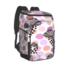 Protable Insulated Thermal Cooler Waterproof Lunch Bag Creative Abstract Print Picnic Camping Backpack Double Shoulder Wine Bag