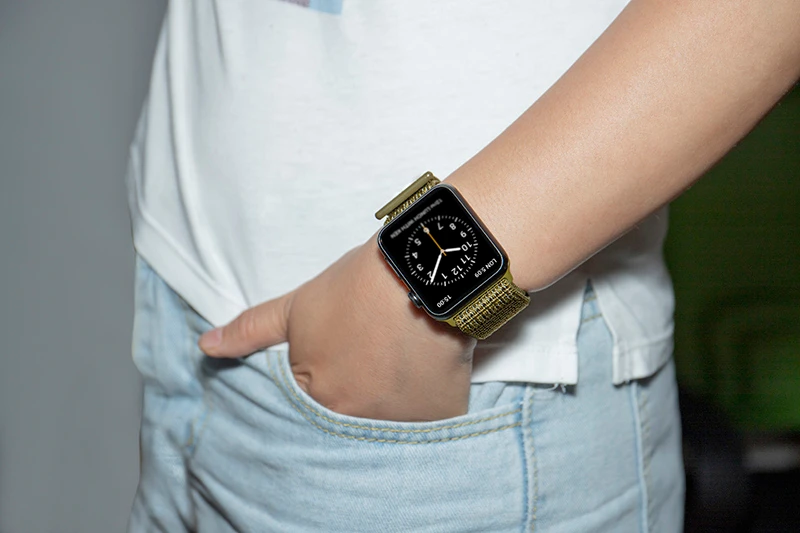 Новая высококачественная нейлоновая Спортивная петля для Apple Watch band Series 4 3 2 1 мягкий дышащий тканый ремешок 44 мм iwatch 42 мм 38