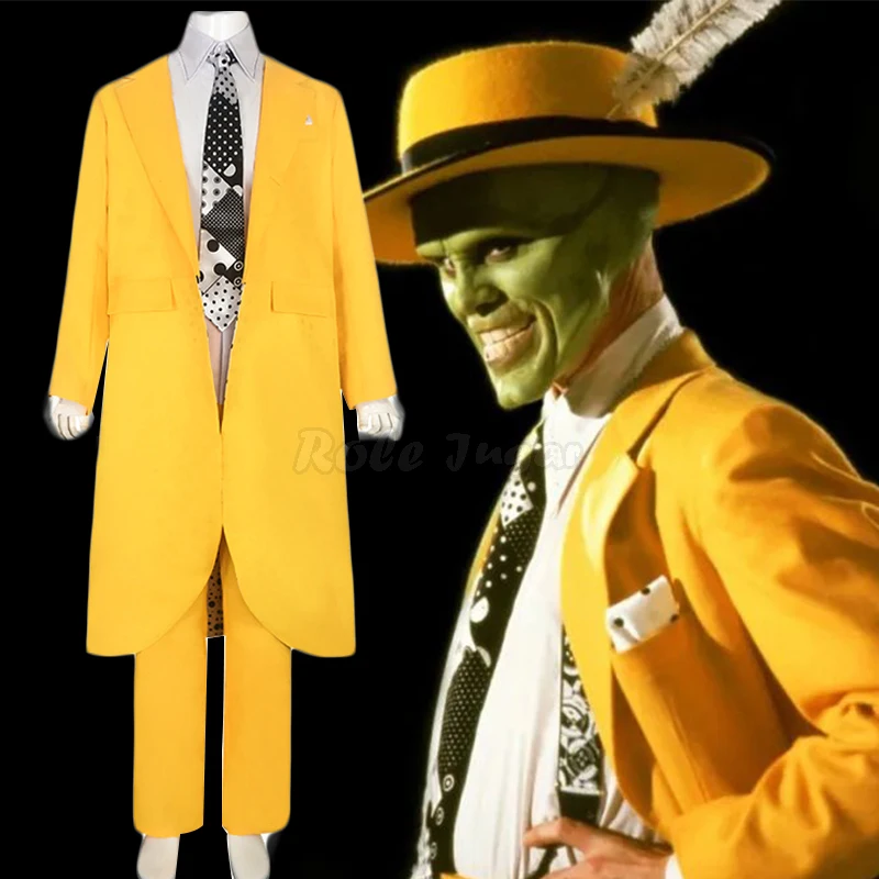 Фильмы маска Джим Карри пальто + рубашка брюки Косплей Костюм Полный комплект