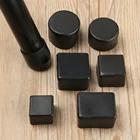 4pcs Square Silicone Chair Leg Caps Non-Slip Table Foot Dust Cover Socks Floor Protector Pads Pipe Plugs Furniture Leveling Feet