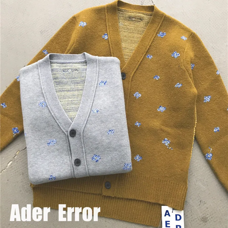 

Кардиган ADER ERROR Bluessom для мужчин и женщин, свитер Adererror, трикотажные хлопковые жаккардовые свитера