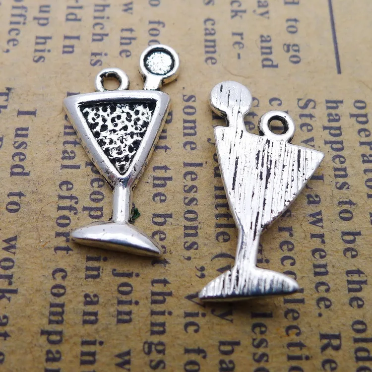 

20 Pieces/Lot 10*21mm Alloy Antique Silver Drinking Cup Charm Pendant For Jewelry DIY Making Finding Accessories