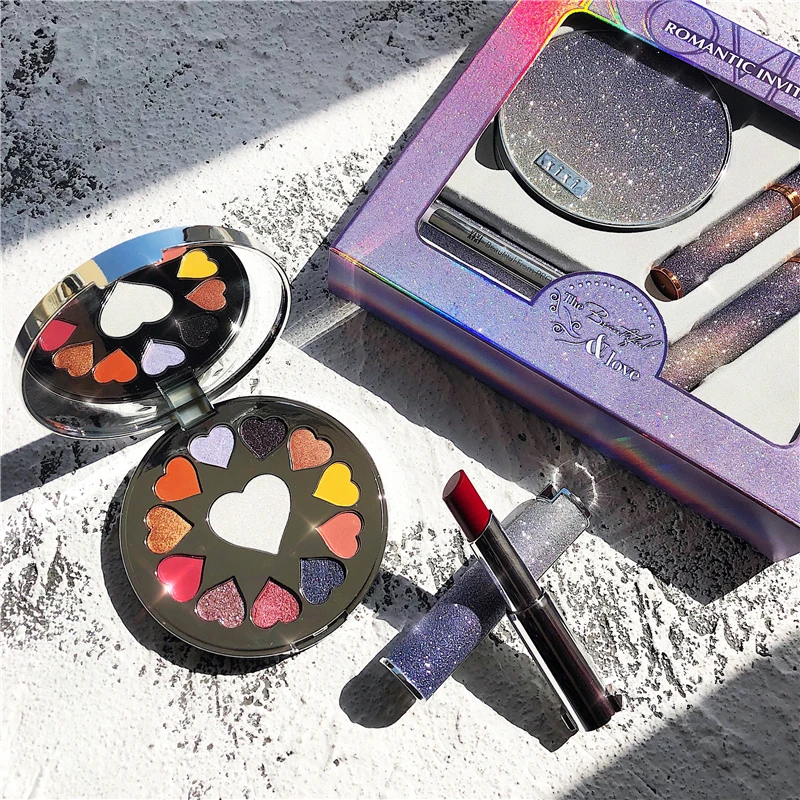 4 шт./лот набор для макияжа глаз Мерцающая матовая блестящая палитра теней век +