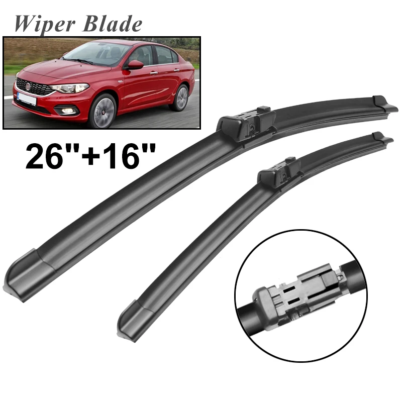 

Okowiper RHD & LHD Front Wiper Blades For FIAT Tipo 2015 - 2017 Windshield Windscreen Front Window 26"+16"