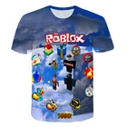 Новинка, детский пуловер для отдыха Robloxing, футболка для косплея, Модные топы для маленьких девочек, рождественский подарок, 2021, летняя одежда для детей