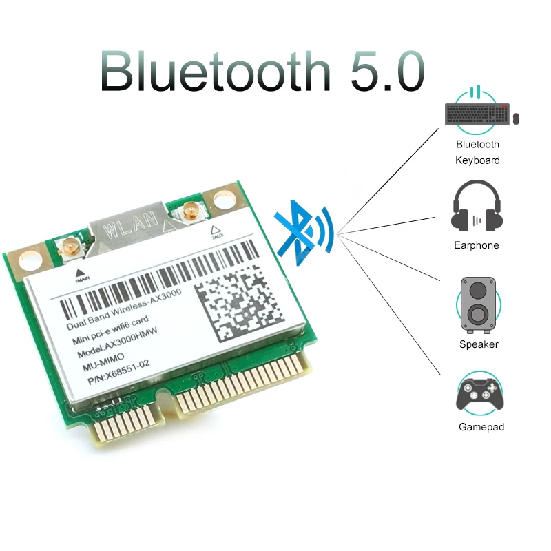 Intel AX200 WiFi6 AX200HMW BT 5 0 IntelAX200NGW mini AX200NGW Mini PCIe Wi Fi сетевая карта PK 9260AC 8265ac 2974