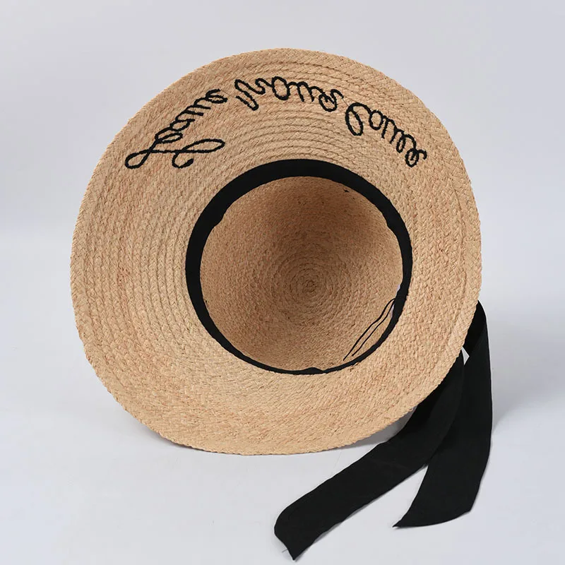 Шляпа от солнца USPOP из рафии с вышивкой модная пляжная Соломенная Панама широкими