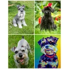 DIY Алмазная картина по номеру Schnauzer Алмазная вышивка собаки картина Стразы полностью квадратная дрель Настенная картина домашний декор