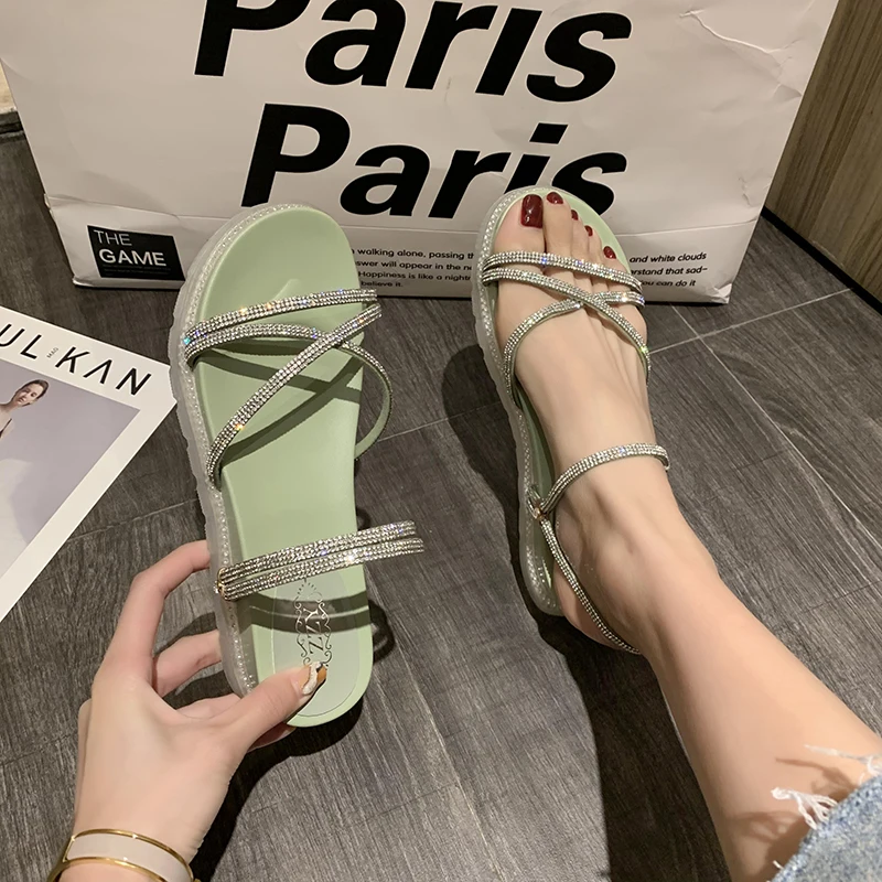 

Med Flat Shoes Female Slippers Soft Luxury Slides Platform Slipers Women On A Wedge Comfort Designer Summer 2021 Rubber Fabric F