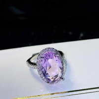 natural amethyst stone rings for women 100 18k gold jewelry real gold wedding engagement rings anillos mujer gemstone rings box