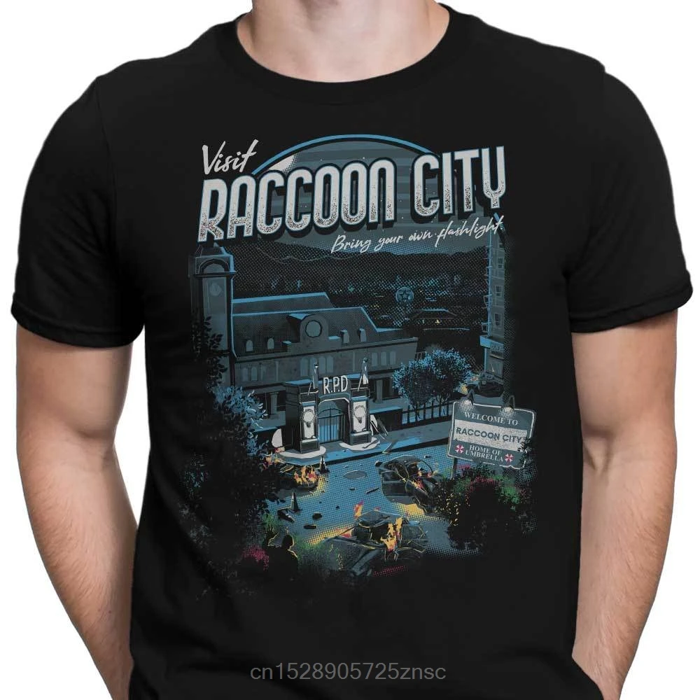 Напечатанный 2020 camiseta визит енота город-Мужская одежда Женская футболка | Мужская