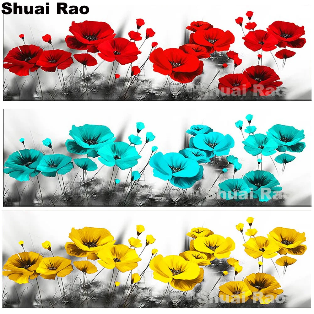 Большая Алмазная картина 5d сделай сам цветок красного мака 3d Мозаика алмазная