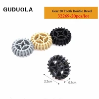 guduola parts 32269 gear 20 tooth double bevel building block moc model assembles particles educational 20pcslot