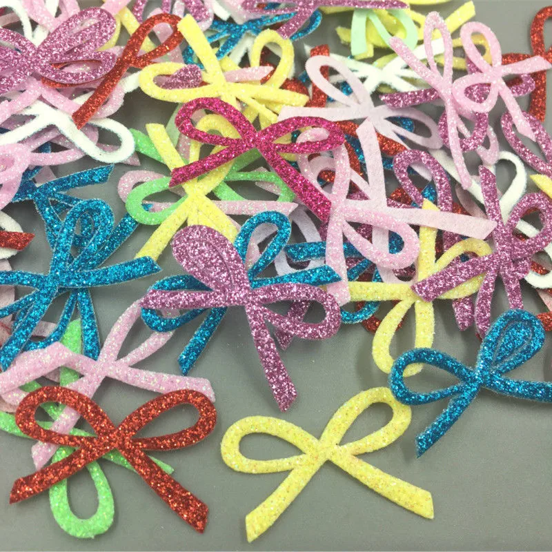 DIY 400 шт. блестки в форме банта войлочные аппликации смешанных цветов рукоделие
