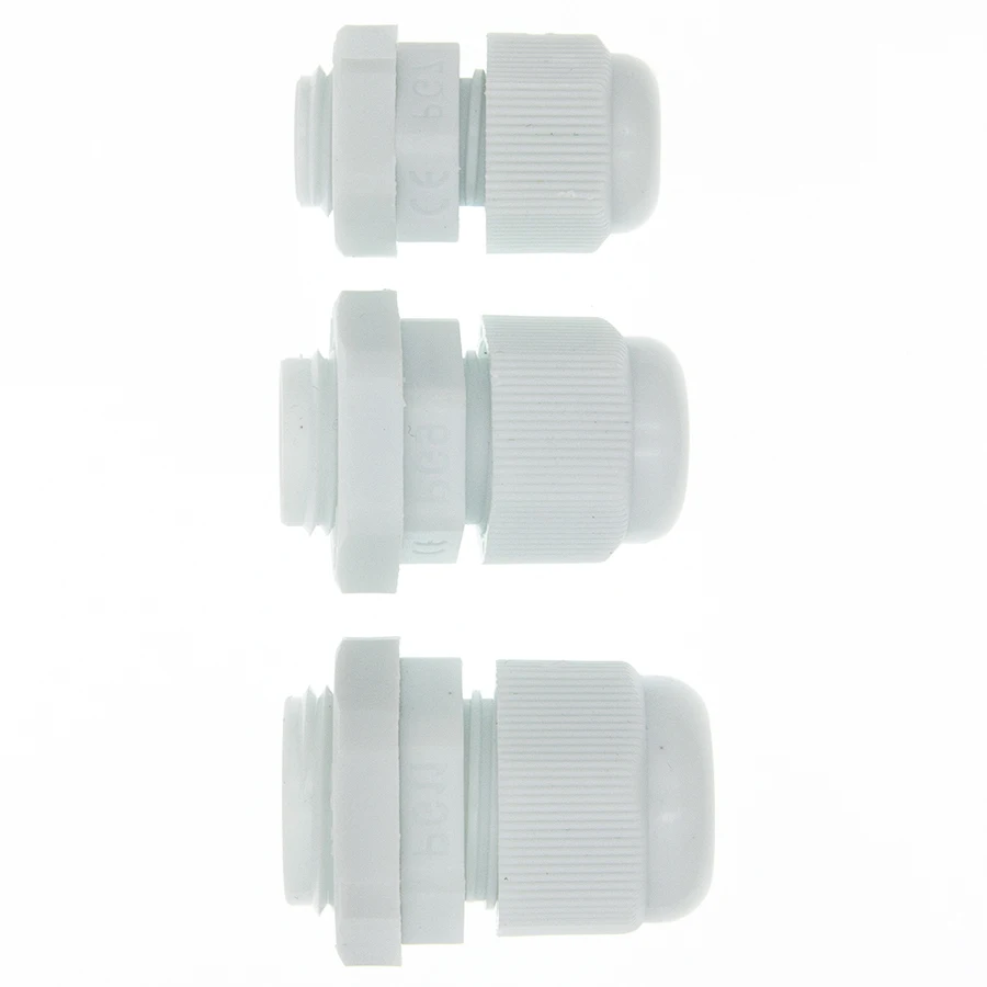 10pcs IP68 PG7 PG9 PG11 for 3-6.5mm-10mm Wire Cable CE White Waterproof Nylon Plastic Gland Connector | Электронные компоненты