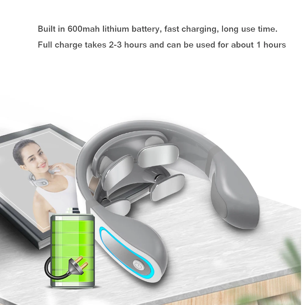 Умный электрический массажер для шеи с подогревом инструмент облегчения боли