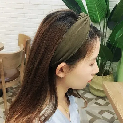 

New Solid Color Headband Knot Hair Hoop for Women Simple Cotton Fabric Cross Girls Hair Band Accessories Hair Styling Tools