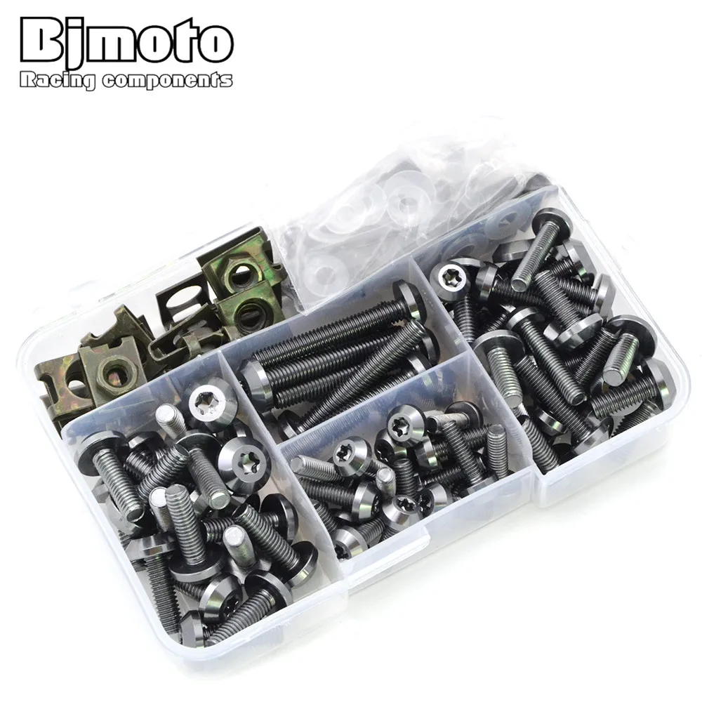 

155pcs Universal Motorcycle Fairing Body Bolts Kit Fastener Clips Screw Nuts For Kawasaki /Suzuki /Honda /Yamaha/BMW