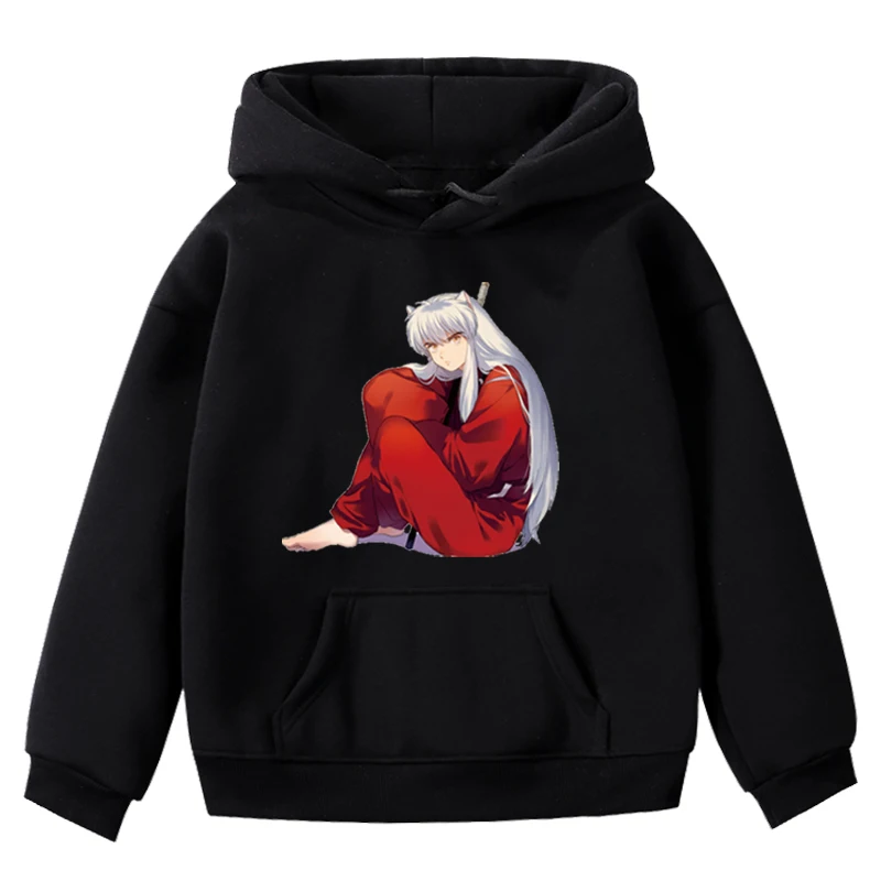 Детская толстовка Inuyasha Повседневная хлопковая Вельветовая с капюшоном для