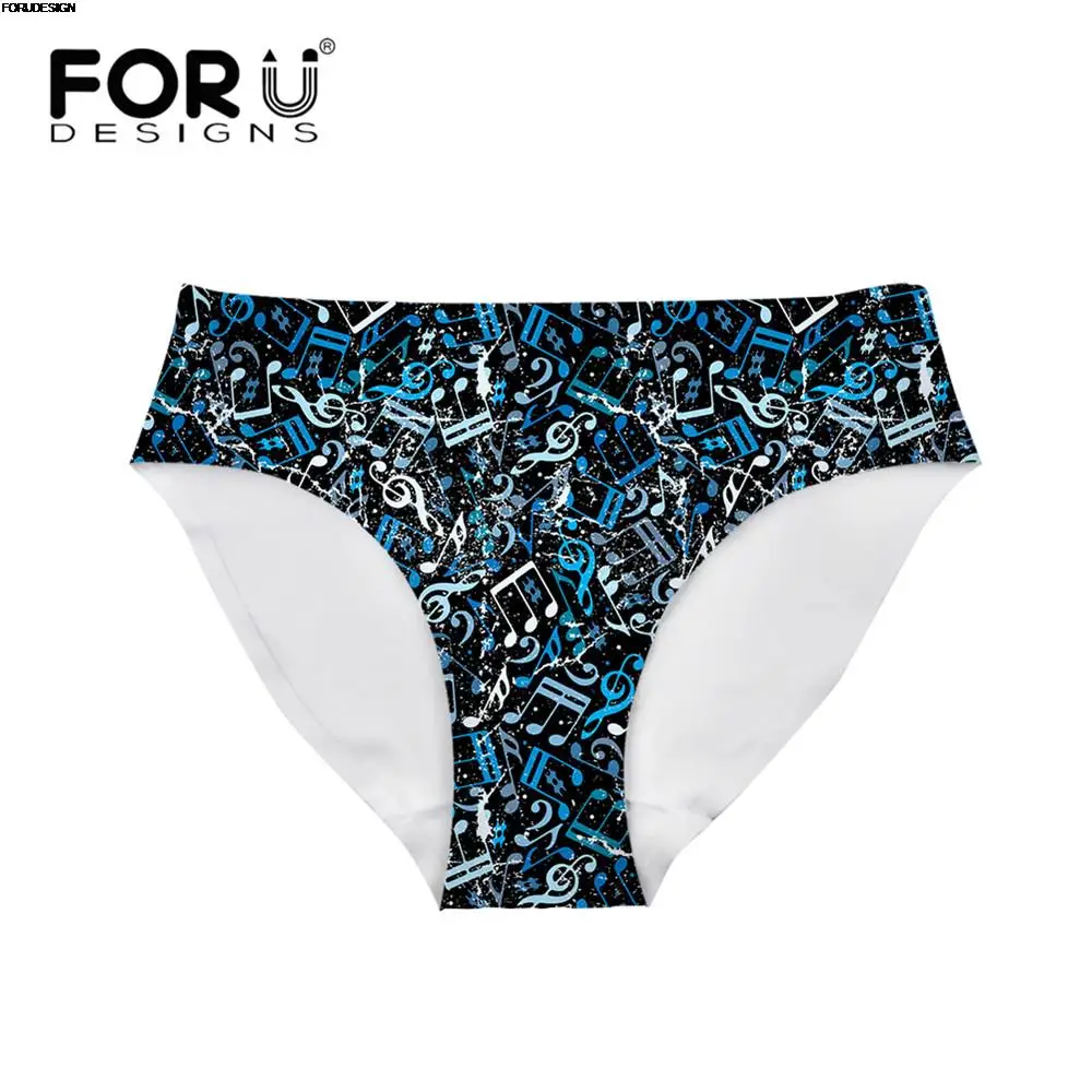

FORUDESIGNS Music Character Women Panties Breathable Invisible Underpants Lingerie Ladies Mid-waist Traceles белье женское секси