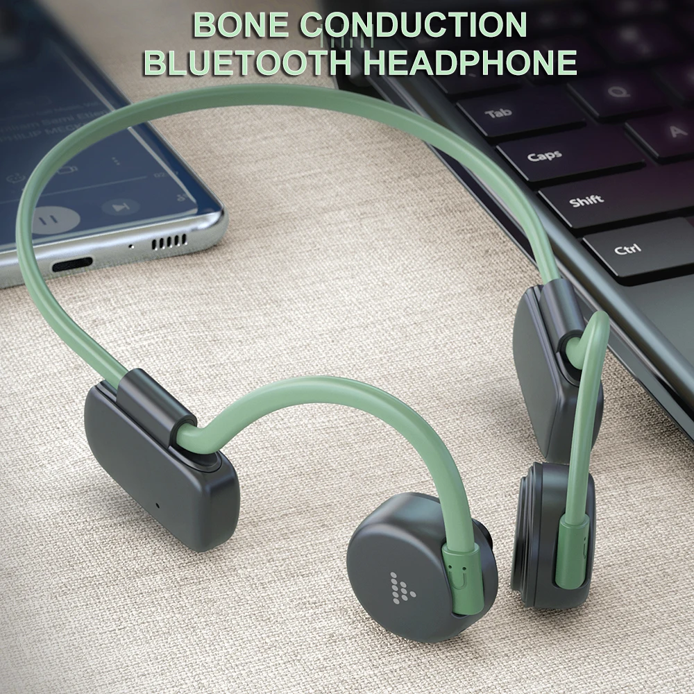 

Wireless Headphones Bone Conduction Bluetooth 5.0 Earphone Sports Headset IP56 Waterproof Hands-free Earphones With Microphone