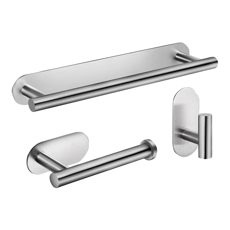 

Towel Rail Bathroom Hardware Set,Towel Holder Toilet Roll Holder Self Adhesive Hook Wall Mounted For Kitchen Bathrooms
