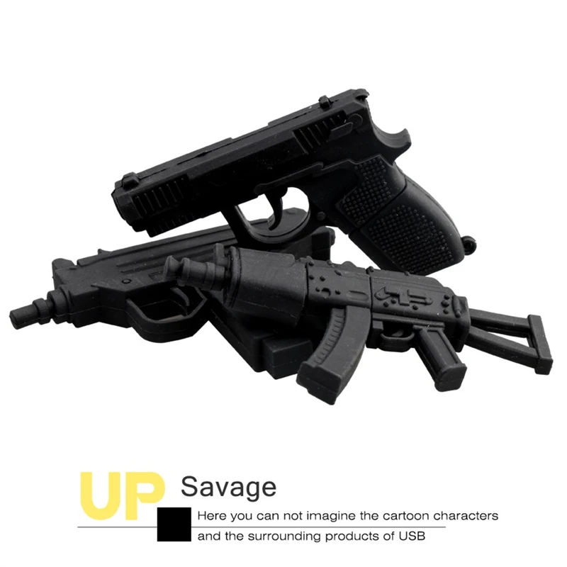 

Suntrsi usb Flash Drive 2.0 64G Cartoon Gun model 32GB pendrive 128G 16GB pen drive 8GB usb Memory Stick gift For PC