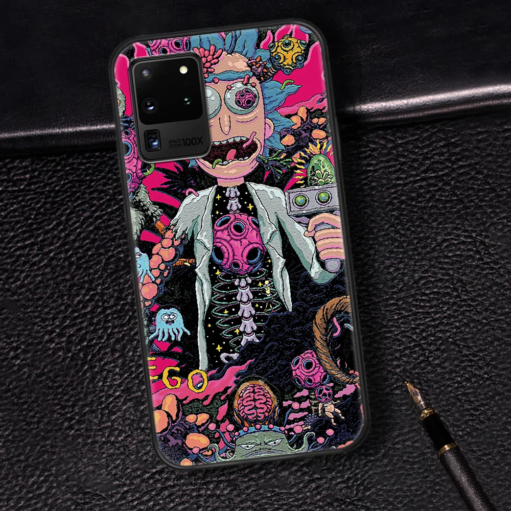 

Rick or Morty ANIME Phone Case Cover Hull For Samsung Galaxy S 6 7 8 9 10 e 20 Edge Note 8 9 10 Plus black Cell Luxury Funda