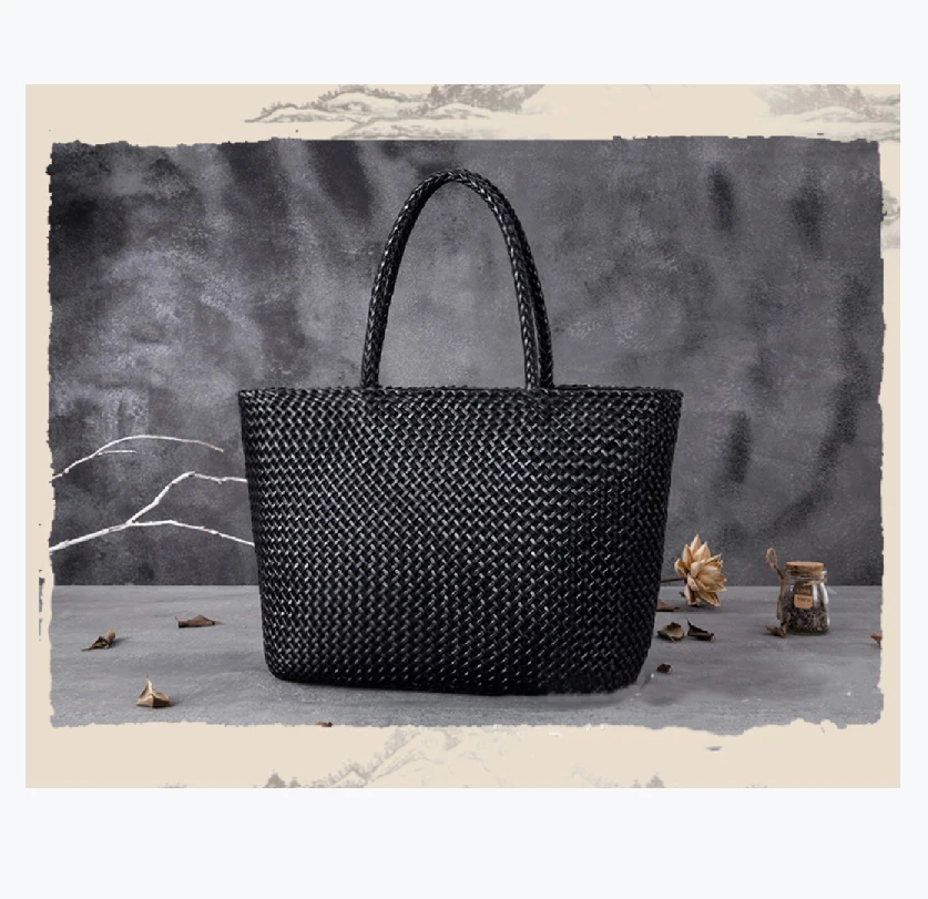 

2021 luxury original handmade 100% real cowhide fashion lady bag handbag woven bag personality large capacity shoulder bag