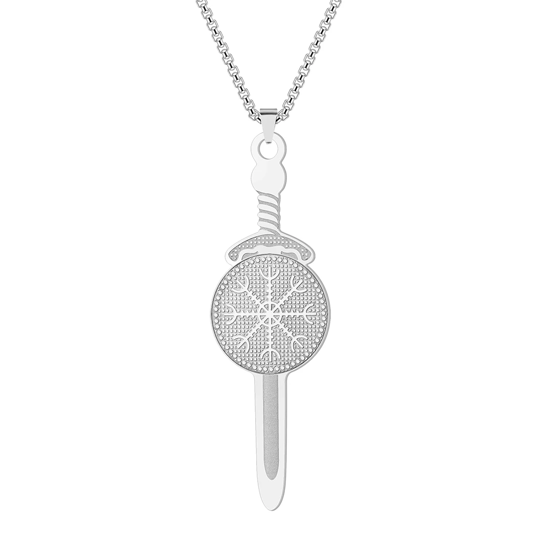 

2021 November Stainless Steel Nordic Vikings Cross Patten Pendant Necklace Women Chain Choker Statement Rune Jewelry Gift colar