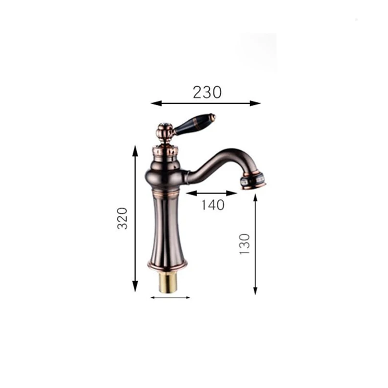 

LIUYUE Basin Faucets Brown Brass 360 Rotate Bathroom Skirt Pendulum With Jade Diamond Basin Faucet Cold Hot Water Mixer Taps