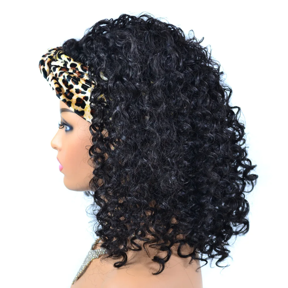 

DAN BO headband wig Brazil Remy headband wig without glue machine black women's wig shoulder long wig